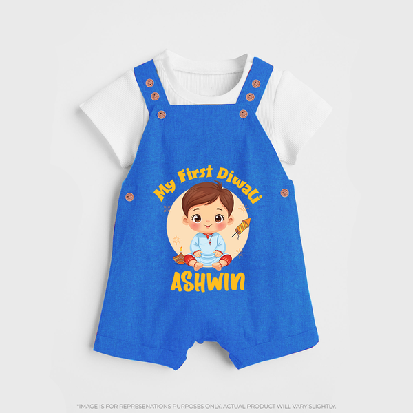 My First Diwali Joy Dungaree - COBALT BLUE - 0 - 5 Months Old (Chest 18")