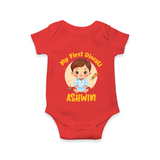 My First Diwali Joy Romper - RED - New Born (Chest 14")