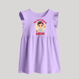 Sweet as Laddoo My First Diwali Baby Frock | Personalized Baby Baby Frock - LILAC - 0 - 3 Months Old (Chest 17")