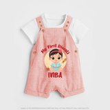 My First Diwali Star Dungaree - PEACH - 0 - 5 Months Old (Chest 18")