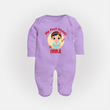 My First Diwali Star Full Body Suit - LILAC - New Born (Chest 7.5")