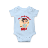 My First Diwali Star Romper - BABY BLUE - New Born (Chest 14")