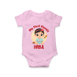 My First Diwali Star Romper - BABY PINK - New Born (Chest 14")