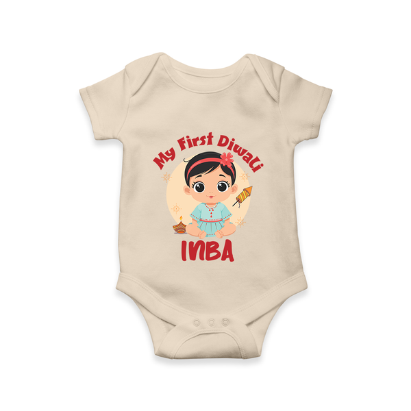 My First Diwali Star Romper - IVORY - New Born (Chest 14")