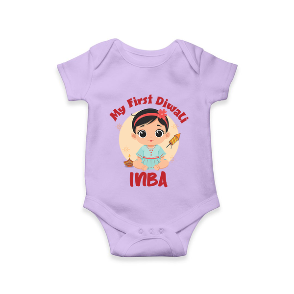 My First Diwali Star Romper - LILAC - New Born (Chest 14")