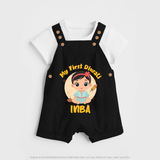 My First Diwali Star Dungaree - BLACK - 0 - 5 Months Old (Chest 18")
