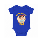 My First Diwali Star Romper - COBALT BLUE - New Born (Chest 14")