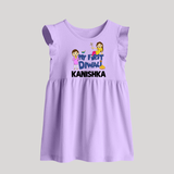 Mini Rocket on Duty My First Diwali Baby Frock | Custom Baby Baby Frock for Festival Fun - LILAC - 0 - 3 Months Old (Chest 17")