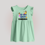 Mini Rocket on Duty My First Diwali Baby Frock | Custom Baby Baby Frock for Festival Fun - MINT GREEN - 0 - 3 Months Old (Chest 17")