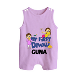 Mini Rocket on Duty My First Diwali Romper Suit | Custom Baby Romper Suit for Festival Fun - LILAC - 0 - 5 Months Old (Chest 18")