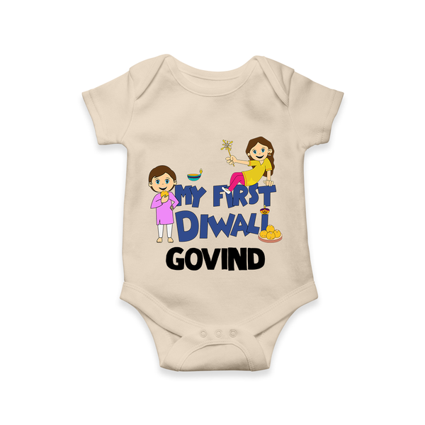 My First Diwali Fun Romper - IVORY - New Born (Chest 14")