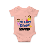 My First Diwali Fun Romper - PEACH - New Born (Chest 14")