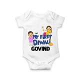 My First Diwali Fun Romper - WHITE - New Born (Chest 14")