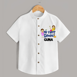 Mini Rocket on Duty My First Diwali Shirt | Custom Baby Shirt for Festival Fun - WHITE - 0 - 6 Months Old (Chest 23")