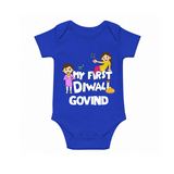 My First Diwali Fun Romper - COBALT BLUE - New Born (Chest 14")