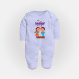 My First Diwali Blessings Full Body Suit - BABY BLUE - New Born (Chest 7.5")