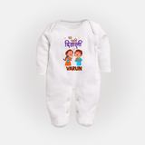 My First Diwali Blessings Full Body Suit - WHITE - New Born (Chest 7.5")