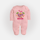 My First Diwali Delight Full Body Suit - BABY PINK - New Born (Chest 7.5")