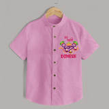 Little Big Dhamaka My First Diwali Shirt | Personalized Baby Shirt - BABY PINK - 0 - 6 Months Old (Chest 23")