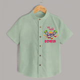Little Big Dhamaka My First Diwali Shirt | Personalized Baby Shirt - MINT GREEN - 0 - 6 Months Old (Chest 23")