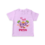 Little Big Dhamaka My First Diwali Tshirt | Personalized Baby Tshirt - LILAC - 0-5 Months Old (Chest 17")