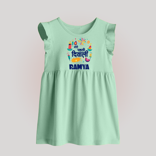 Mini Mithai Monster My First Diwali Baby Frock | Personalized Baby Outfit
