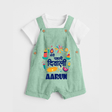 My First Diwali Colorful Celebration Dungaree - MINT GREEN - 0 - 5 Months Old (Chest 18")