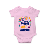 My First Diwali Colorful Celebration Romper - BABY PINK - New Born (Chest 14")