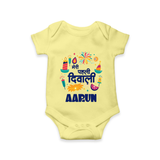 My First Diwali Colorful Celebration Romper - PASTEL YELLOW - New Born (Chest 14")