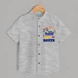 Mini Mithai Monster My First Diwali Shirt | Personalized Baby Outfit - GREY - 0 - 6 Months Old (Chest 23")