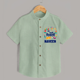 Mini Mithai Monster My First Diwali Shirt | Personalized Baby Outfit - MINT GREEN - 0 - 6 Months Old (Chest 23")
