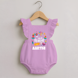 Mini Mithai Monster My First Diwali Romper Frock | Personalized Baby Outfit - BABY PINK - 0 - 3 Months Old (Chest 19")