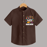 Mini Mithai Monster My First Diwali Shirt | Personalized Baby Outfit - CHOCOLATE BROWN - 0 - 6 Months Old (Chest 23")