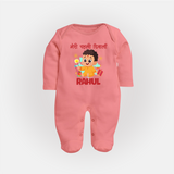 My First Diwali Happy Moments Full Body Suit - PEACH - New Born (Chest 7.5")
