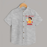 Chota Pattaka My First Diwali Shirt | Custom Baby Shirt for Little Firecracker - GREY - 0 - 6 Months Old (Chest 23")
