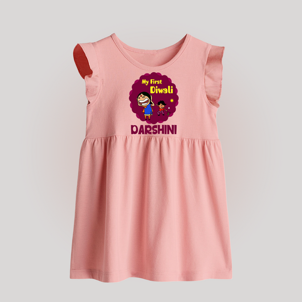 My First Diwali Sparkle Baby Frock - BABY PINK - 0 - 3 Months Old (Chest 17")