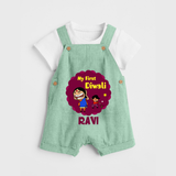 My First Diwali Sparkle Dungaree - MINT GREEN - 0 - 5 Months Old (Chest 18")