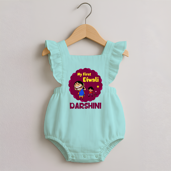 My First Diwali Sparkle Romper Frock - MINT GREEN - 0 - 3 Months Old (Chest 19")