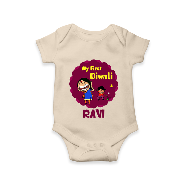 My First Diwali Sparkle Romper - IVORY - New Born (Chest 14")
