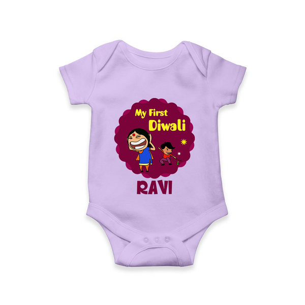 My First Diwali Sparkle Romper - LILAC - New Born (Chest 14")