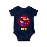 My First Diwali Sparkle Romper - NAVY BLUE - New Born (Chest 14")