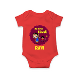 My First Diwali Sparkle Romper - RED - New Born (Chest 14")