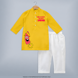 Mini Rocket On Duty Diwali Kurta  - CHROME YELLOW - 3 - 6 Months Old (Chest 24", Kurta Length 14'', Waist 19", Pant Length 14")