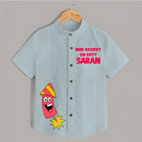 Mini Rocket On Duty Diwali Shirt  - ARCTIC BLUE - 0 - 6 Months Old (Chest 23")