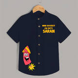 Mini Rocket On Duty Diwali Shirt  - NAVY BLUE - 0 - 6 Months Old (Chest 23")