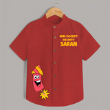 Mini Rocket On Duty Diwali Shirt  - RED - 0 - 6 Months Old (Chest 23")