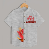 Diwali Celebration Starts Shirt | Personalized Kids Festival Shirt - GREY - 0 - 6 Months Old (Chest 23")
