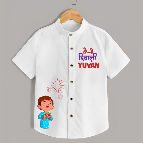 Happy Diwali Celebration Shirt  - WHITE - 0 - 6 Months Old (Chest 23")