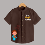 Happy Diwali Celebration Shirt  - CHOCOLATE BROWN - 0 - 6 Months Old (Chest 23")