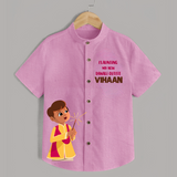 My First Diwali Outfit Shirt  - BABY PINK - 0 - 6 Months Old (Chest 23")